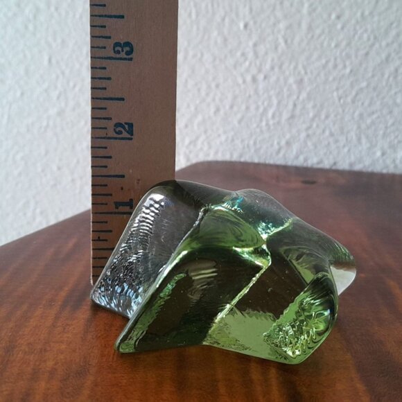 Fire & Light Shooting Star Signed Vintage Recycled Glass Celery Green Retro - Picture 4 of 6